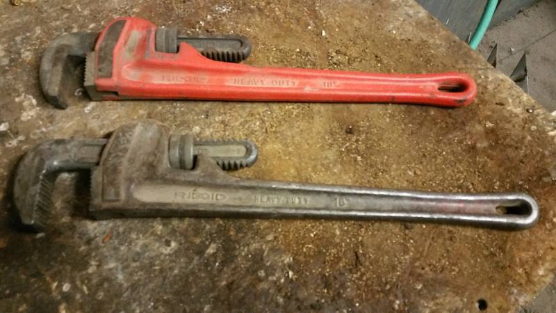 Two Rigid 18 Pipe Wrenches