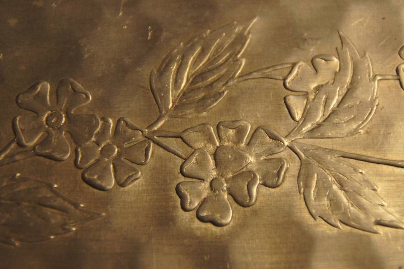 1950s Vintage Hand Hammered Aluminum Rectangle Tray Approx 11 x 5 12