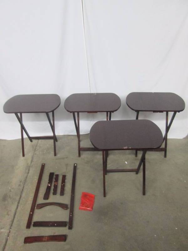 lot 39 image: Alcove Espresso 5-pc. TV Tray Set