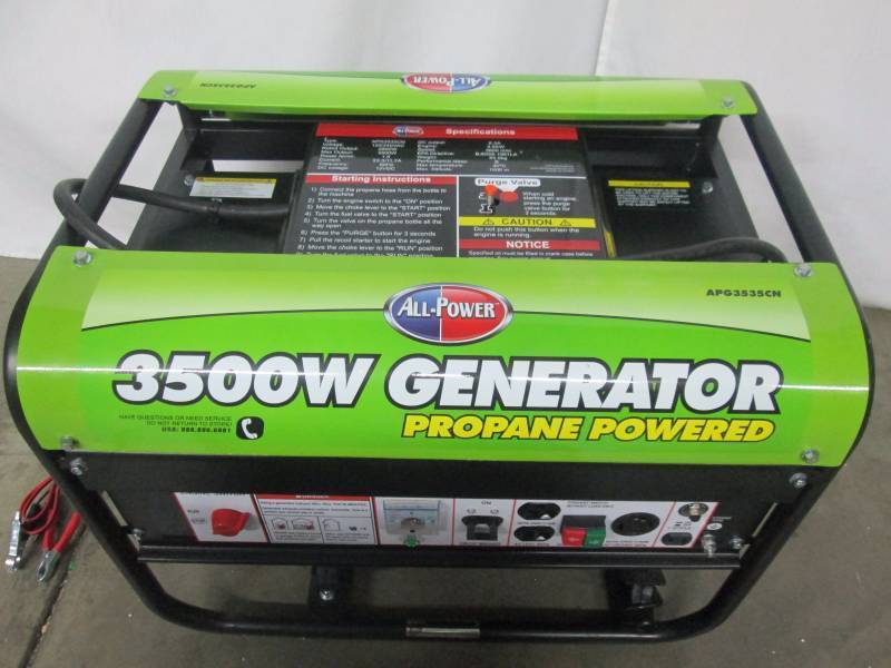 lot 6 image: All-Power 3500W Portable Propane Generator