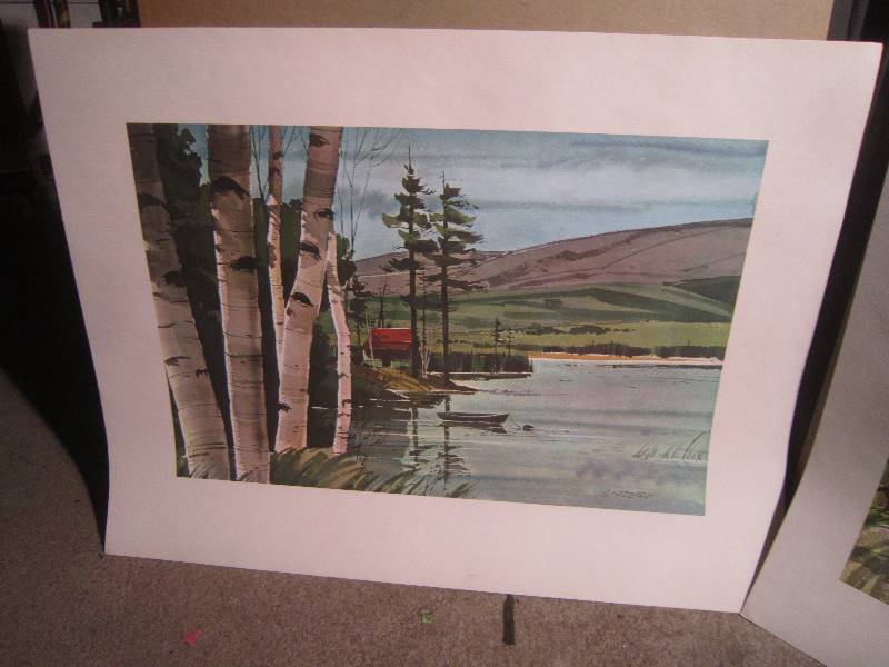 lot 883 image: 24 x 18 Masterpiece Prints by G. Hazzard - Original water color paintings
