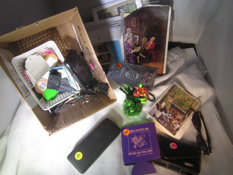 lot 949 image: LOT - Eye Glass Holder, Wallet, Sunglasses, Balloon Holder, Can Coozer, Art Treasures, ETC