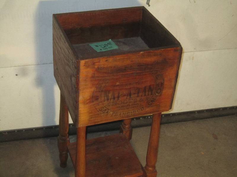 lot 866 image: Antique Crate Stand 17W x 15 D x 36H 6 inside - Great for plants