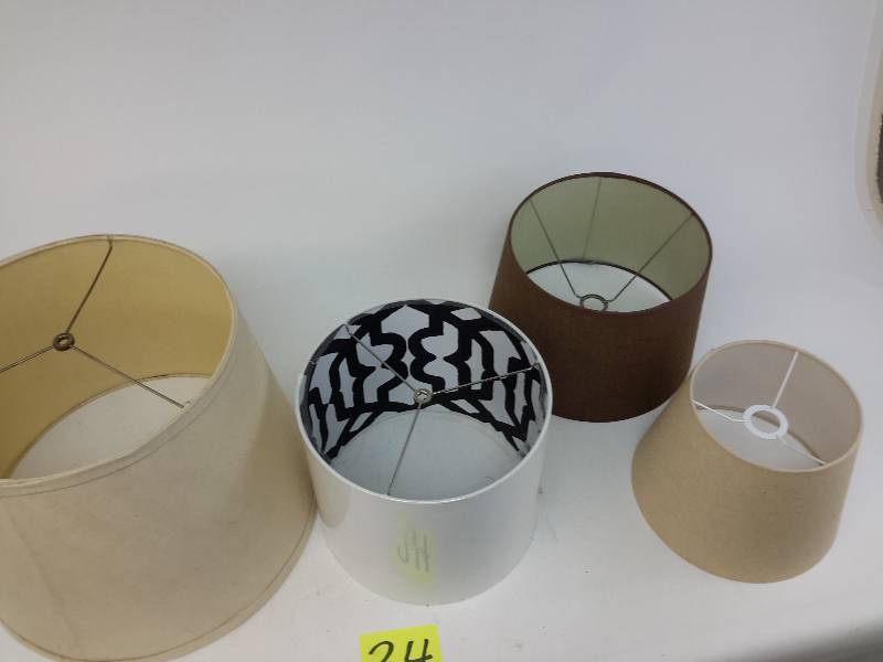 lot 34 image: 4 lamp Shades as pictured.. All good shape