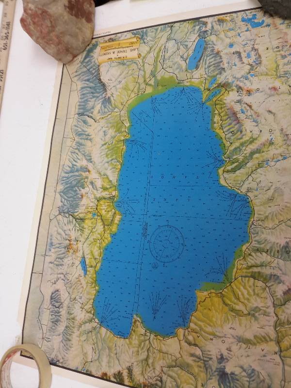 lot 48 image: Buffalo Bill Poster  Lake Tahoe Map poster  Hemmingway Poster