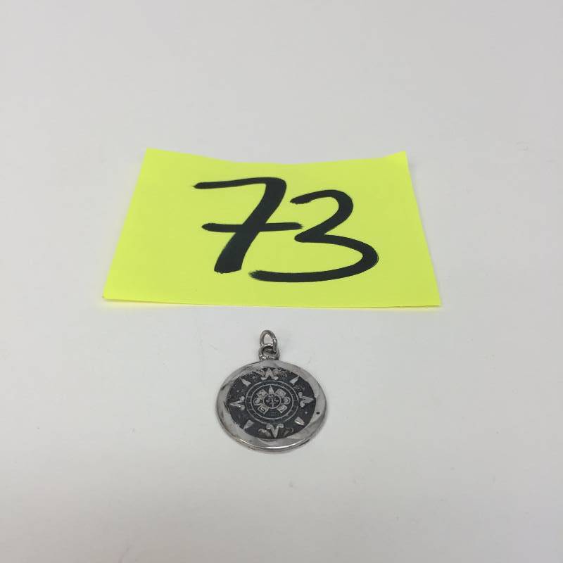 lot 73 image: Aztec God Medalion Marked Plata 925. 5.9g.