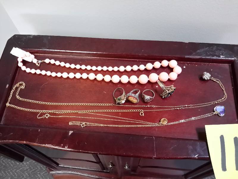 lot 112 image: Jewelry Armoire and misc. Jewelry.