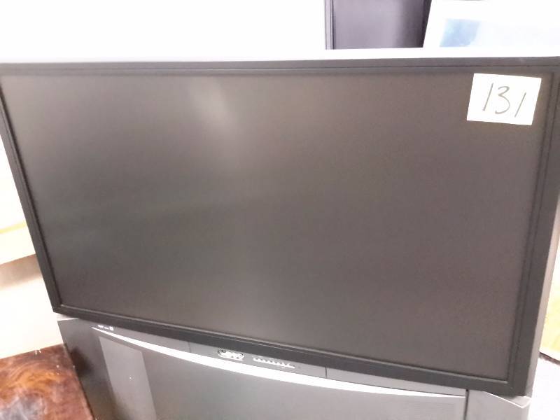 lot 131 image: 51 Inch Hitachi Television System.. HD Ready.. Big, but works well