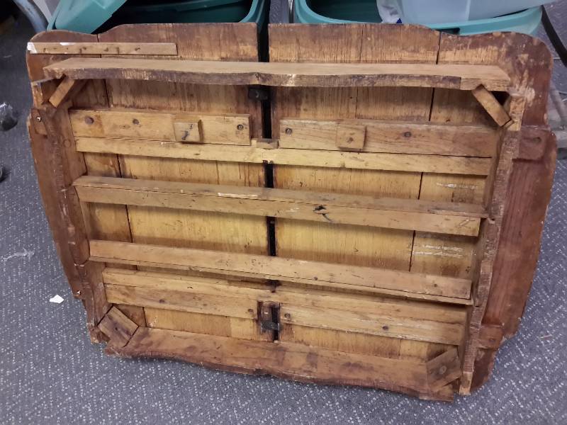 lot 134 image: Solid wood table.. This is apart, but parts all there
