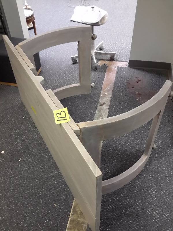 lot 113 image: Solid Wood Bent wood leg table..