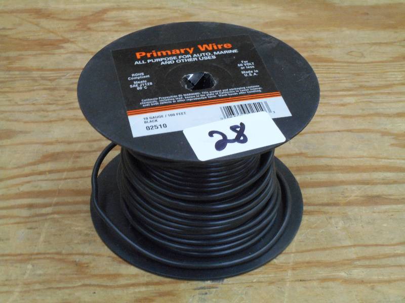 Unused 100ft Spool Of 10-Gauge Blac...