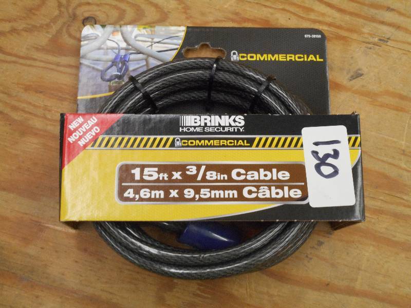Unused Brinks 38x15ft Lock Cable ...
