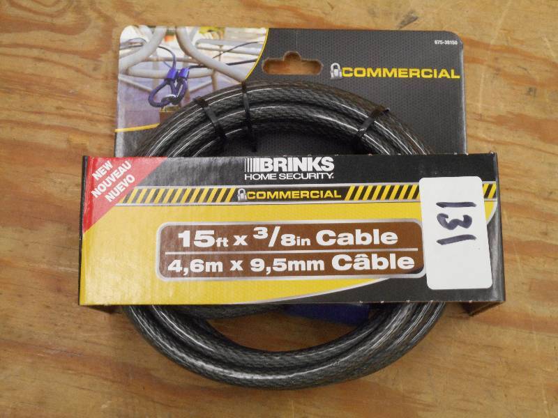 Unused Brinks 38x15ft Lock Cable ...
