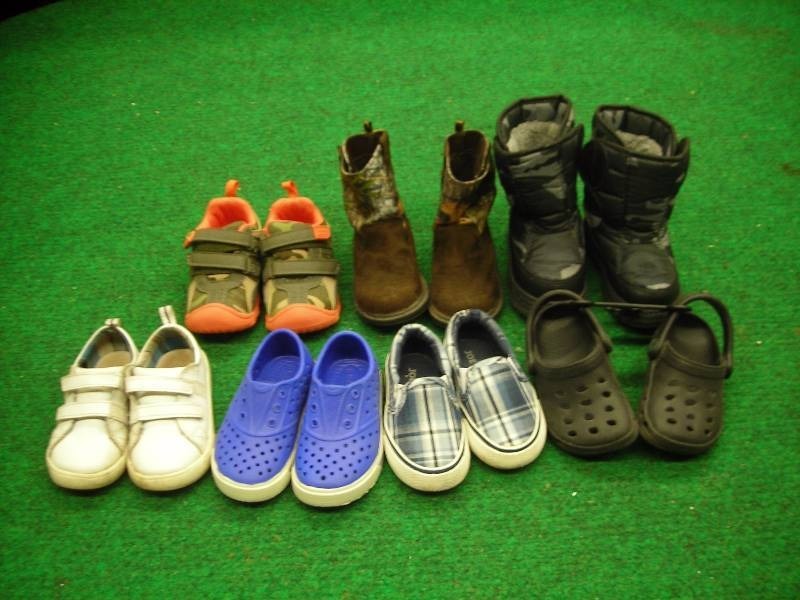 lot 6 image: 7-Pair Shoes, Crocs, Boots, Sneakers (size 6)
