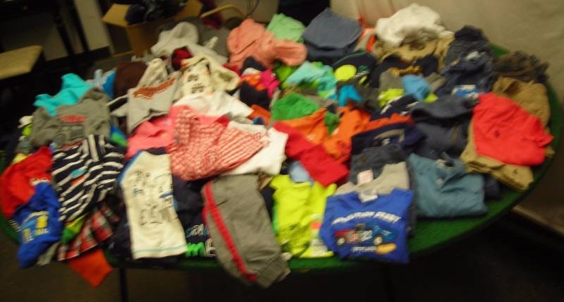 lot 58 image: 140-Pieces (size 18 months) Shirts, Jeans, Pants, Pajamas, Shorts