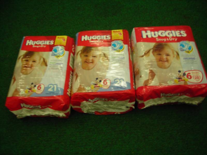 lot 87 image: 3-NEW Packages Of Huggies Diapers (size 6)