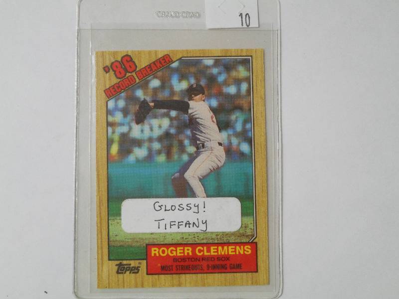 lot 10 image: 1987 Topps Baseball Card, Roger Cle...