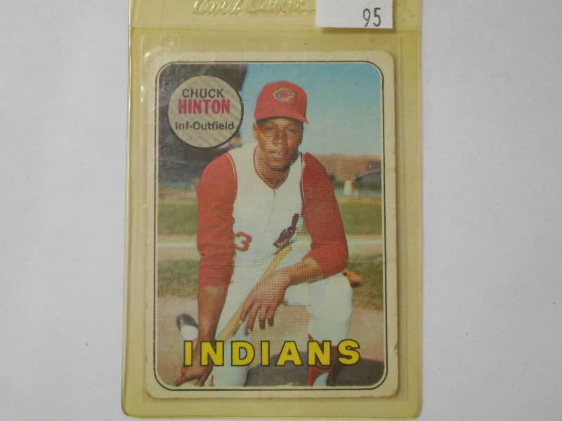 lot 95 image: 1969 Topps Baseball Card - Chuck Hinton #644, Cleveland Indians - EX