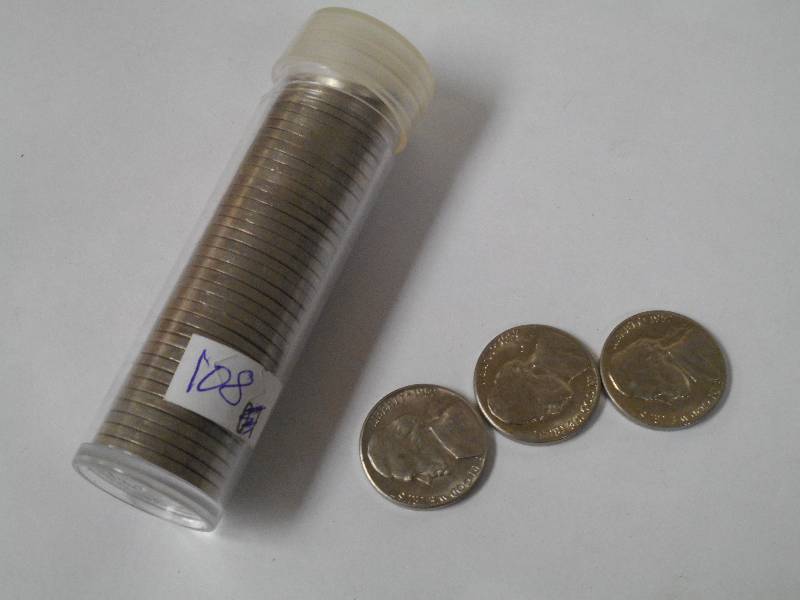 lot 108 image: 1957 D, Jefferson Nickels - 1 Full ...