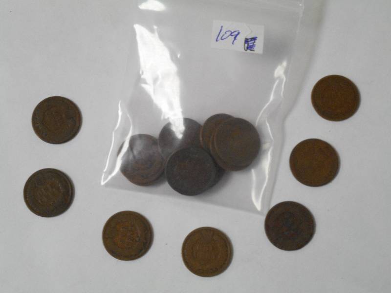 lot 109 image: 1880s Indian Head CentsPennies - ...