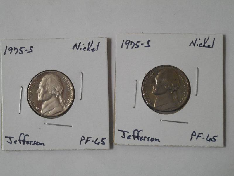 lot 110 image: 1975 S, Jefferson Nickels - PF-65 ...