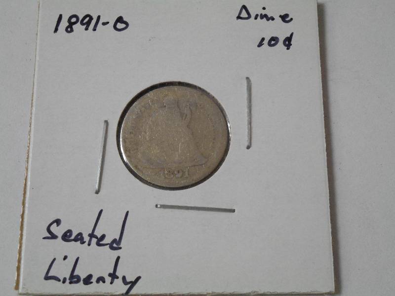 lot 118 image: 1891 O, Seated Liberty Silver Dime ...