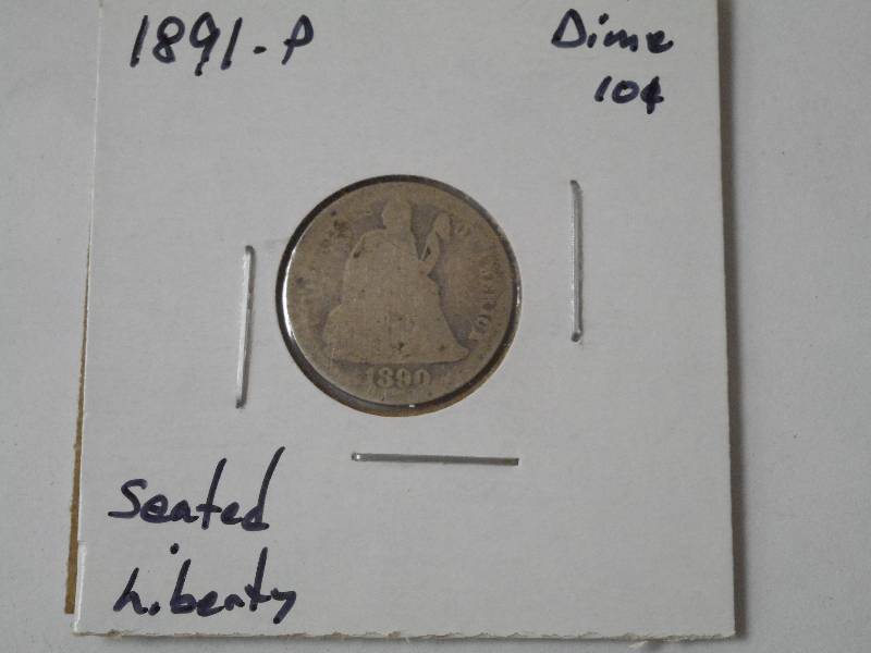 lot 119 image: 1891 P, Seated Liberty Silver Dime ...