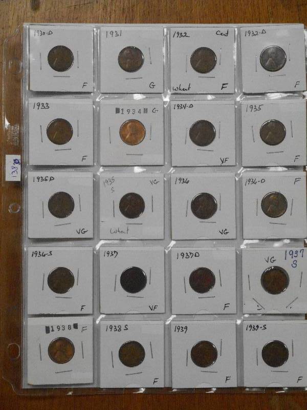 lot 138 image: 1930s Lincoln Wheat CentPenny - F...