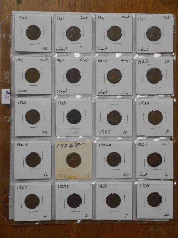 lot 139 image: 1920s Lincoln Wheat CentPenny - F...