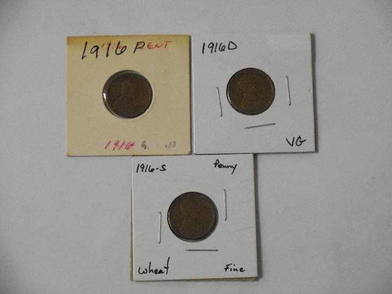 lot 140 image: 1916 P, 1916 D, 1916 S - Lincoln Wh...