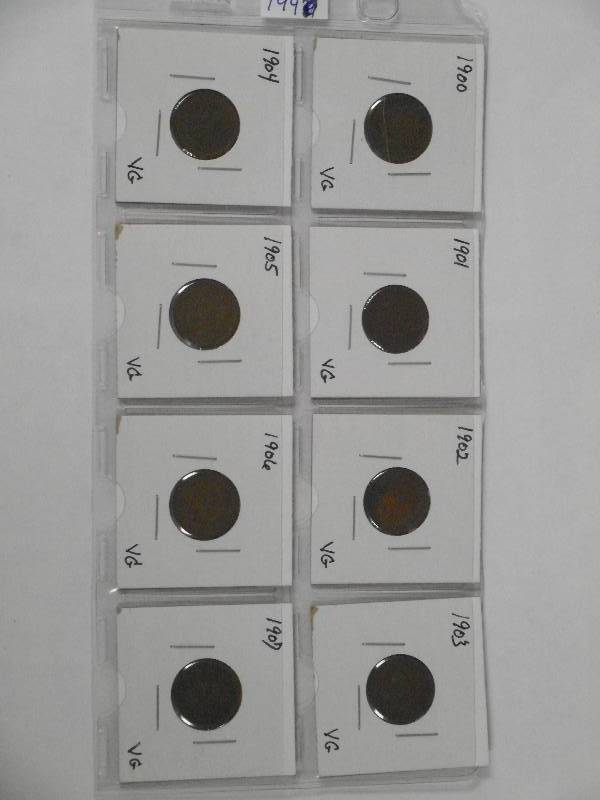 lot 144 image: 1901 - 1907 Indian Head CentsPenni...