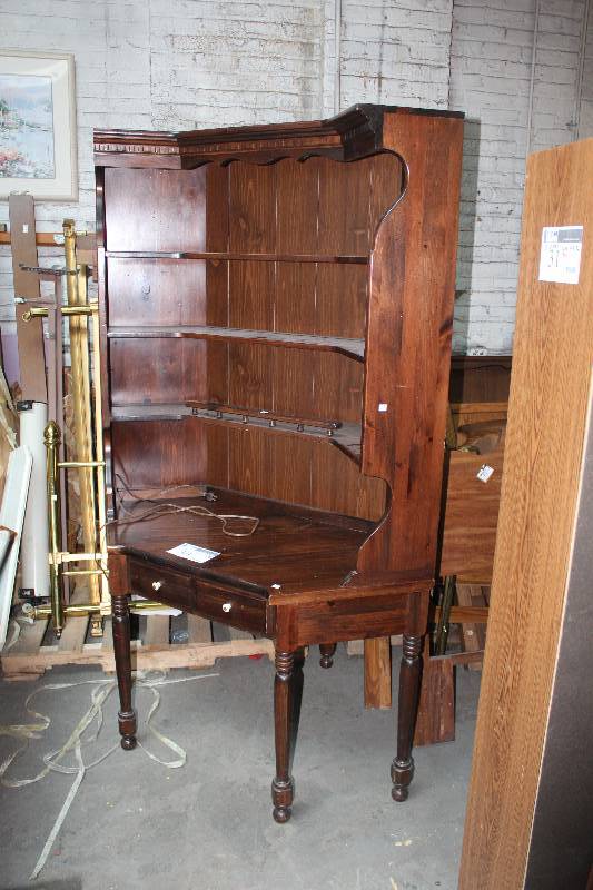 lot 33 image: 3-Shelf Custom Wood Display Case