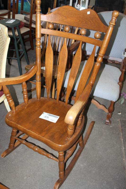 lot 48 image: Wood Rocker