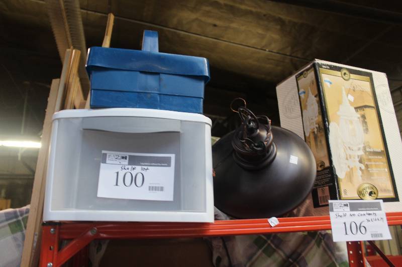 lot 100 image: Shelf Lot of Decorations