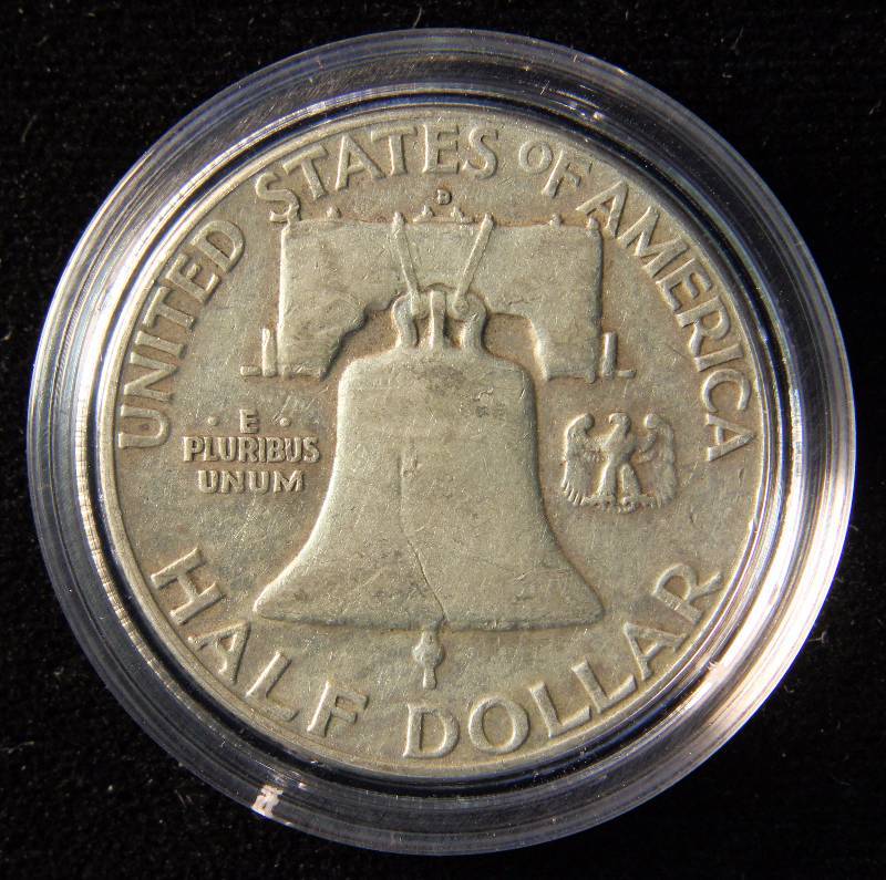 1960-D FRANKLIN SILVER HALF DOLLAR IN AIRTITE HOLDER