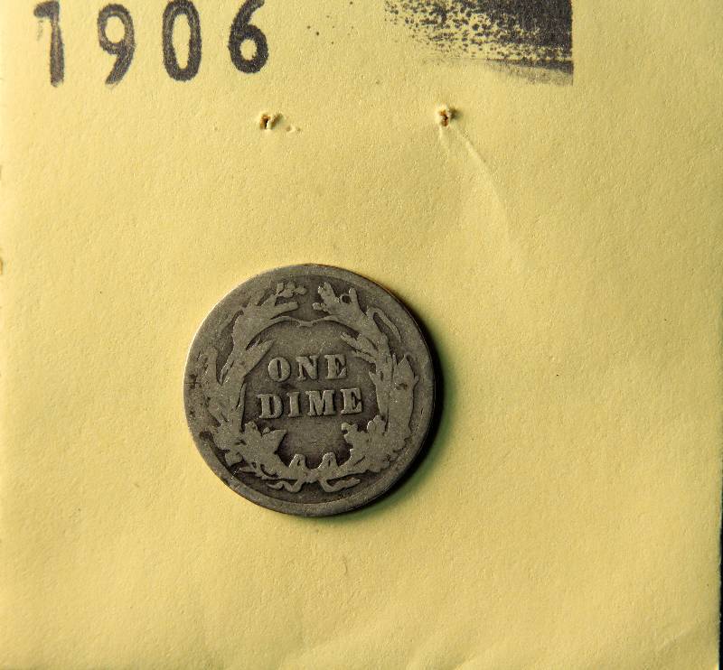 1906 BARBER SILVER DIME