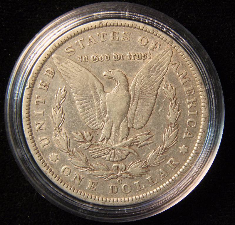 1887-O MORGAN SILVER DOLLAR VF IN AIRTITE HOLDER