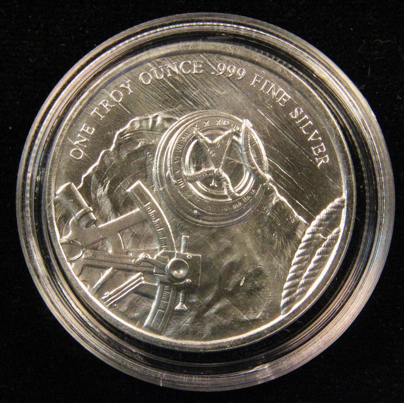 1 TROY OZ. .999 FINE SILVER PROSPECTOR ROUND IN AIRTITE HOLDER