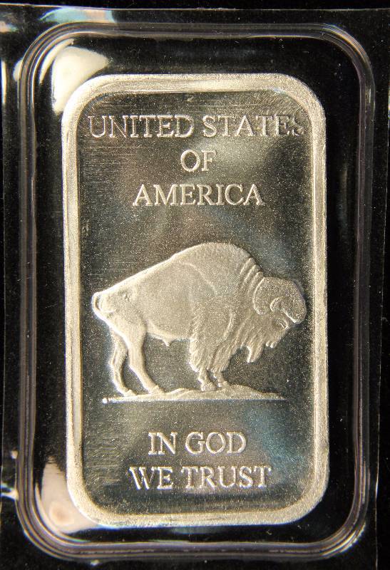 1 TROY OZ. .999 FINE SILVER BAR INDIAN BUFFALO DESIGN SEALED