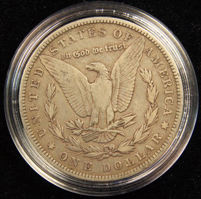 1883 MORGAN SILVER DOLLAR FINE IN AIRTITE HOLDER