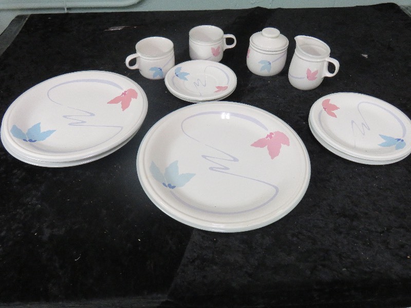 lot of matched dishes