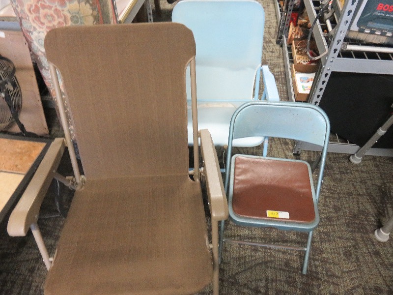 three folding chairs