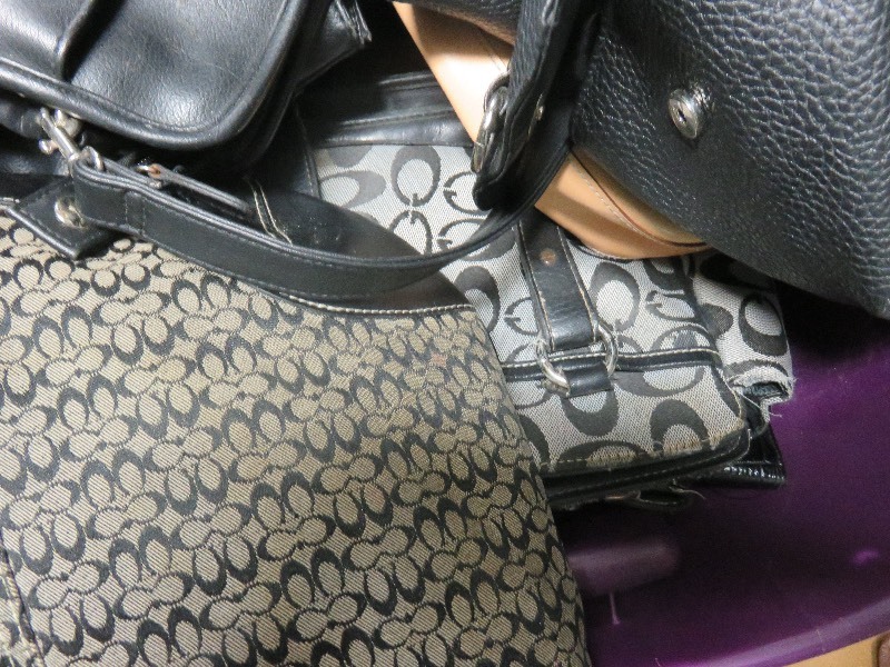 Large bin of purses (Coach)