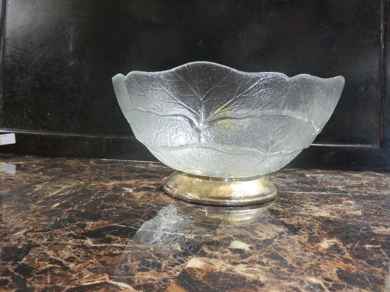 Large glass serving bowl