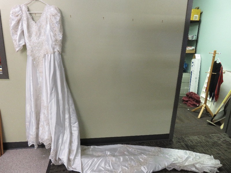 wedding dress (very long train)