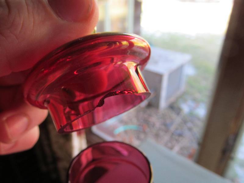 Decorative Red Glass Container