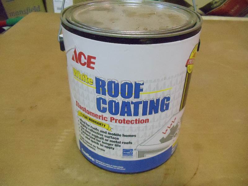 lot 6 image: NEW Qty 2 Gallon Cans ACE White Roof Coating Elastomeric Protection