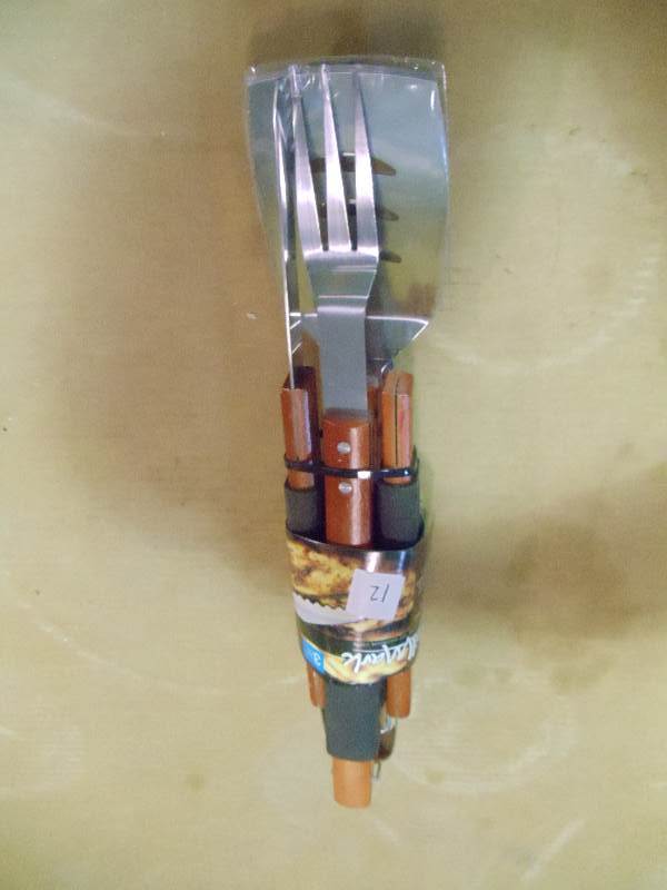 lot 12 image: NEW Grill Mark 3 Pc Stainless Steel Grill Tool Set