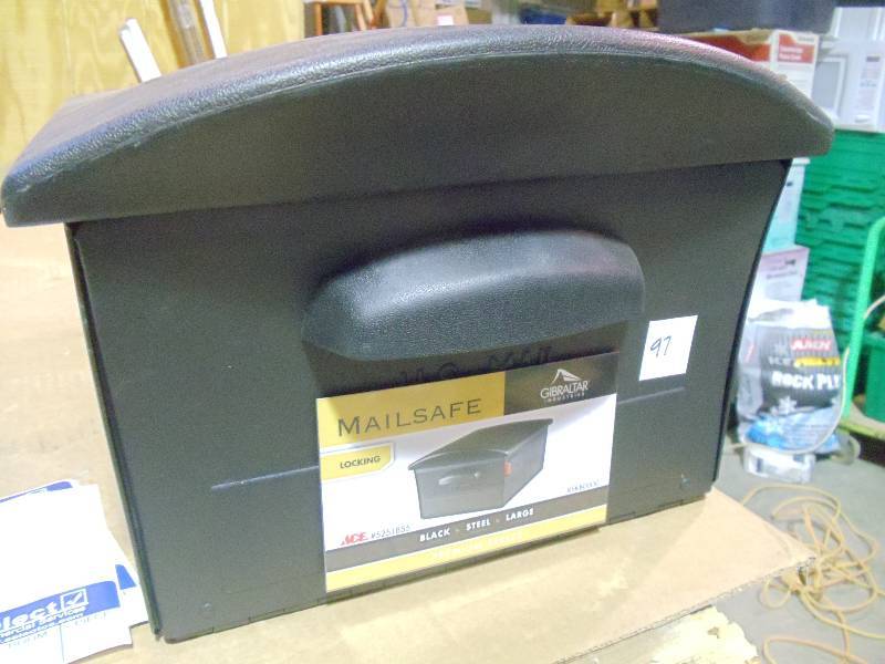 lot 97 image: NEW Gibralter Mailsafe Heavy Duty Locking Mailbox RSKB0000 Blsack