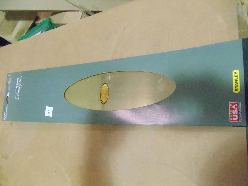 lot 101 image: NEW Qty 2 Stanley 6 x 30 in Brasl Kick Plate